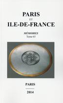 Couverture du livre « Paris et ile de france memoires tome 65 » de  aux éditions Cths Edition