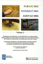 Couverture du livre « Param 2002 fondsup 2003 asep-gi 2004 volume 2 » de Magnan J-P aux éditions Presses Ecole Nationale Ponts Chaussees