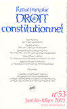 Couverture du livre « Revue française de droit constitutionnel Tome 53 (édition 2003) » de Revue Francaise De Droit Constitutionnel aux éditions Puf