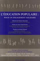 Couverture du livre « L'éducation populaire : pour un engagement solidaire » de  aux éditions Editions Du Temps