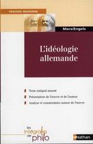 Couverture du livre « Int phil ideologie allemande » de Marx/Engels/Huisman aux éditions Nathan