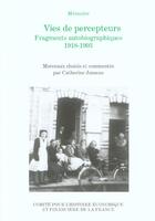 Couverture du livre « Vies de percepteurs : fragments autobiographiques, 1918 - 1993 » de Jumeau C. aux éditions Igpde