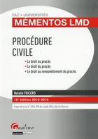 Couverture du livre « Procédure civile 2015-2016 (12e édition) » de Natalie Fricero aux éditions Gualino