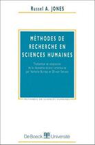 Couverture du livre « Méthodes de recherche en sciences humaines » de Jones aux éditions De Boeck Superieur