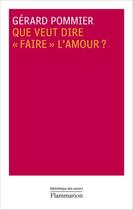 Couverture du livre « Que veut dire 