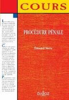 Couverture du livre « Procédure penale » de Edouard Verny aux éditions Dalloz