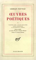 Couverture du livre « Oeuvres poetiques » de Nouveau Germain aux éditions Gallimard (patrimoine Numerise)