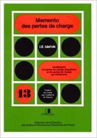 Couverture du livre « Memento des pertes de charges » de Idel'Cik I E aux éditions Edf