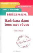 Couverture du livre « Hadriana dans tous mes rêves, de René Depestre » de Jerome Poinsot aux éditions Honore Champion