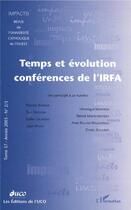 Couverture du livre « Temps et évolution ; conférences de l'IRFA (édition 2003) » de  aux éditions L'harmattan