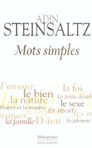 Couverture du livre « Mots Simples » de Adin Steinsaltz aux éditions Bibliophane-daniel Radford