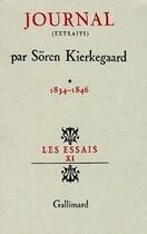 Couverture du livre « Journal - vol01 - extraits-1834-1846 » de SORen Kierkegaard aux éditions Gallimard