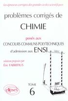 Couverture du livre « Chimie concours communs polytechniques (ccp) 1994-1995 - tome 6 » de Eric Fabritius aux éditions Ellipses
