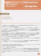 Couverture du livre « Droit commun des sociétés » de Pierre Tcherkossof aux éditions Studyrama
