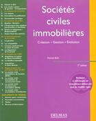 Couverture du livre « Societes civiles immobilieres ; creation gestion ; 7e edition » de Hermann Buhl aux éditions Delmas