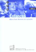 Couverture du livre « Adh 2001-2 - enfances - bilan d'une decennie de recherche » de Jean-Pierre Bardet aux éditions Belin
