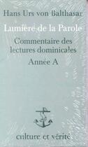 Couverture du livre « Lumiere de la parole annee a » de  aux éditions Lessius