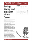 Couverture du livre « Saving Money and Time with Virtual Server » de Chris Sanders aux éditions O'reilly Media