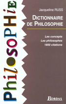 Couverture du livre « Dictionnaire De Philosophie » de Jacqueline Russ aux éditions Bordas
