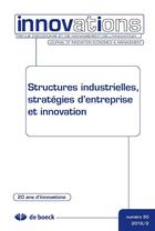 Couverture du livre « Innovations 2016/2 - 50 - structures industrielles, strategies d entreprise et innovation » de  aux éditions De Boeck Superieur