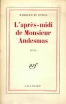 Couverture du livre « L'après-midi de monsieur Andesmas » de Marguerite Duras aux éditions Gallimard