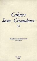 Couverture du livre « CAHIERS JEAN GIRAUDOUX Tome 14 » de Jean Giraudoux aux éditions Grasset Et Fasquelle