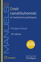 Couverture du livre « Droit constitutionnel » de Philippe Foillard aux éditions Bruylant