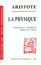 Couverture du livre « La physique » de Aristote aux éditions Vrin