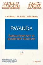 Couverture du livre « Rwanda : Appauvrissement et ajustement structurel » de  aux éditions L'harmattan