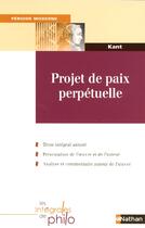 Couverture du livre « Kant ; projet de paix perpétuelle » de Barrere/Roche/Kant aux éditions Nathan