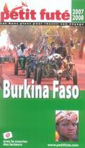 Couverture du livre « Burkina faso 2007-2008 petit fute » de Collectif Petit Fute aux éditions Le Petit Fute