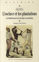 Couverture du livre « L'esclave et les plantations ; de l'établissement de la servitude à son abolition » de Philippe Hrodej aux éditions Pu De Rennes