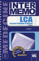 Couverture du livre « Inter-memo ; LCA, lecture critique d'article (2e édition) » de Gregoire Mercier aux éditions Vernazobres Grego