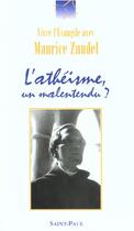 Couverture du livre « L'Athéisme, un malentendu ? » de Maurice Zundel aux éditions Saint Paul Editions