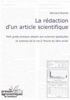 Couverture du livre « La rédaction d'un article scientifique » de Bernard Pochet aux éditions Presses Agronomiques Gembloux