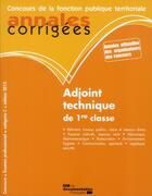 Couverture du livre « Adjoint technique de 1ère classe (édition 2012) » de  aux éditions Documentation Francaise
