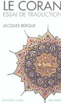 Couverture du livre « Le Coran ; essai de traduction » de Jacques Berque aux éditions Albin Michel