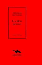 Couverture du livre « Les mots pauvres » de Christiane Veschambre aux éditions Cheyne