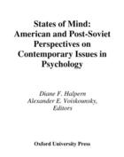 Couverture du livre « States of Mind: American and Post-Soviet Perspectives on Contemporary » de Diane F Halpern aux éditions Oxford University Press Usa