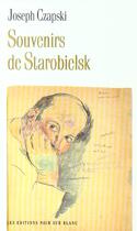 Couverture du livre « Souvenirs de starobielsk » de Joseph Czapski aux éditions Noir Sur Blanc