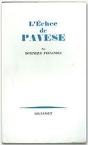 Couverture du livre « L'échec de Pavese » de Dominique Fernandez aux éditions Grasset