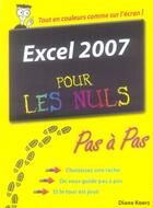 Couverture du livre « Excel 2007 pas à pas pour les nuls » de Diane Koers aux éditions First Interactive