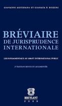 Couverture du livre « Bréviaire de jurisprudence internationale ; les fondamentaux du droit international public (2e édition) » de Giovanni Distefano et Gionata P. Buzzini aux éditions Bruylant