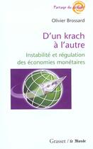 Couverture du livre « D'un krach à l'autre » de Olivier Brossard aux éditions Grasset