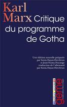 Couverture du livre « Critique du programme de Gotha » de Karl Marx aux éditions Editions Sociales