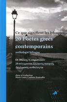 Couverture du livre « 20 poètes grecs contemporains » de Marie-Laure Coulmin-Kousaftis aux éditions Le Temps Des Cerises