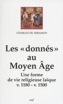 Couverture du livre « Les donnes au moyen age » de Miramon Charles De aux éditions Cerf