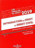 Couverture du livre « Introduction au droit et droit civil ; méthodologie & sujets corrigés (édition 2019) » de Thierry Gare aux éditions Dalloz