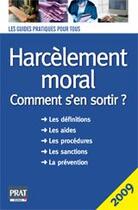 Couverture du livre « Harcèlement moral (édition 2009) » de Gava M J aux éditions Prat