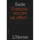 Couverture du livre « Français encore un effort... » de Donatien-Alphonse-Francois De Sade aux éditions L'herne